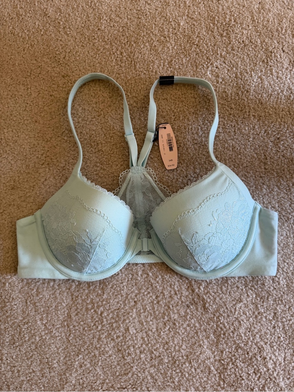 NWT Victoria's Secret body by Victoria front close racerback demi size 34B